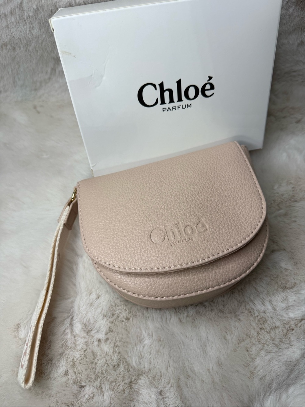 Chico's Blush Pink Pebbled Leather Wristlet